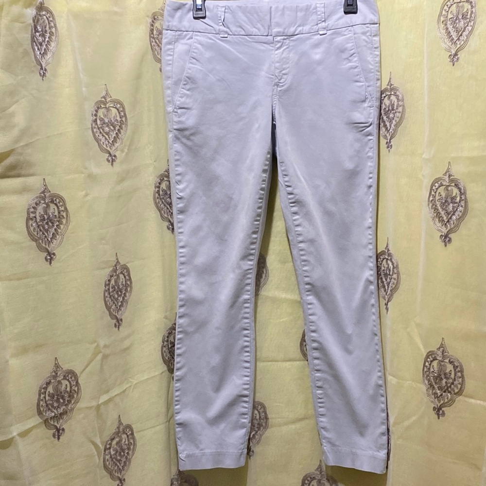 J.CREW “ANDIE” PALE BLUE/TAUPE CROP ANKLE PANTS SZ 2